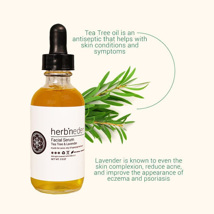 all natural tea tree & lavender facial serum | herbneden