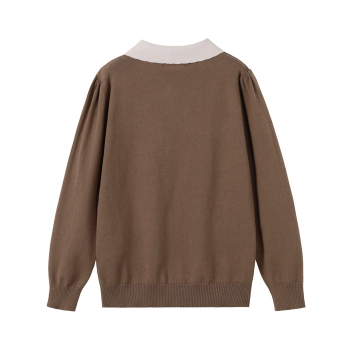 Teen Brown Knit Top