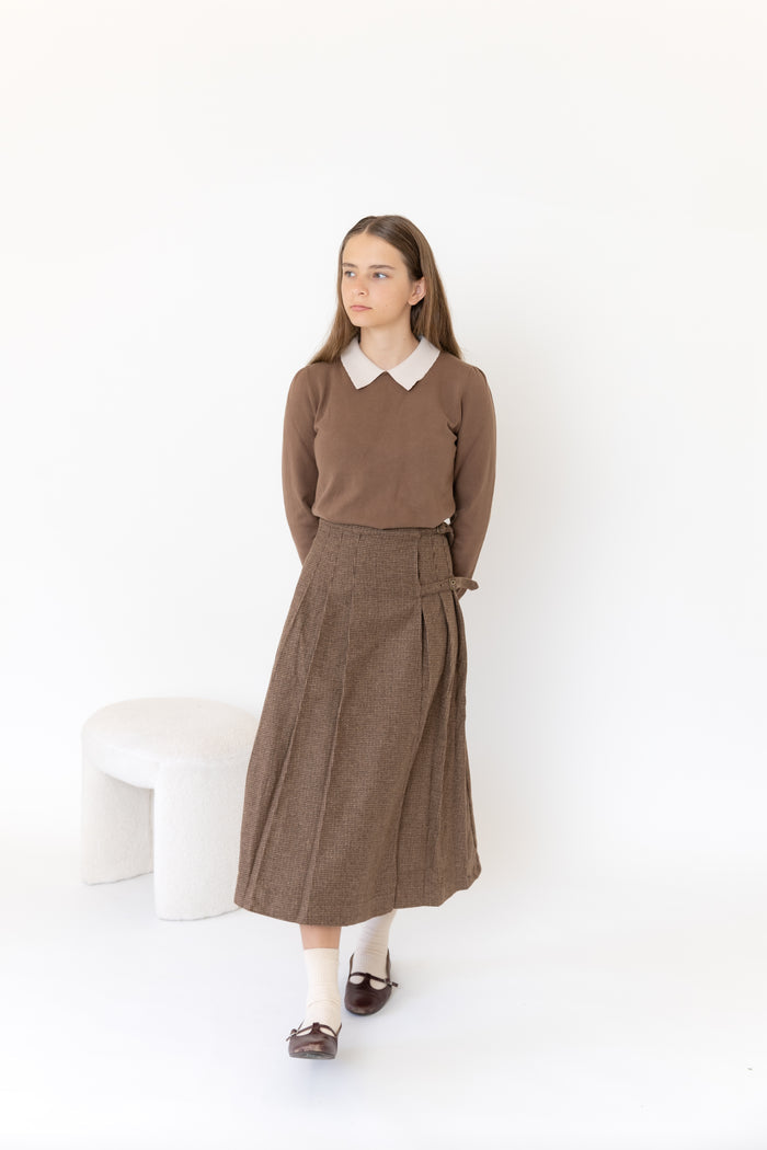 Teen Brown Knit Top