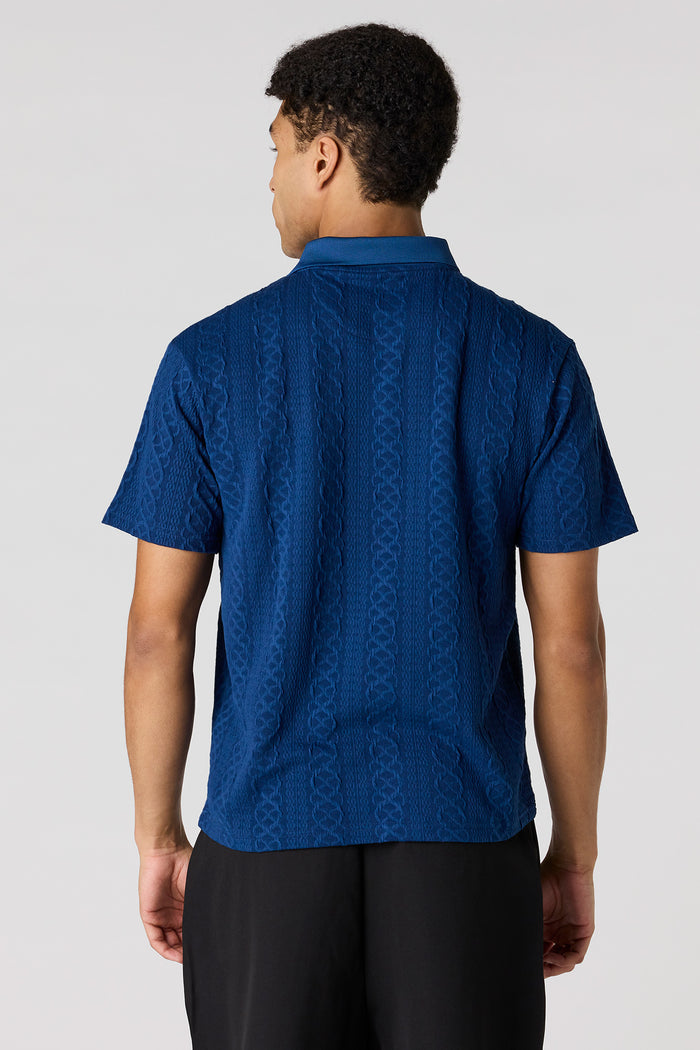 Textured Zip Polo