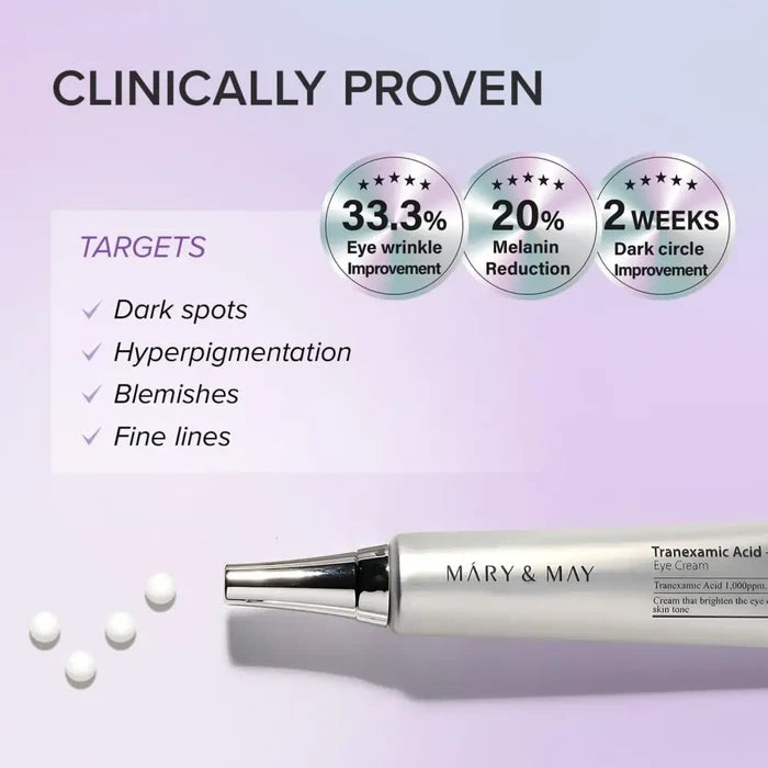 Tranexamic Acid + Glutathione Eye Cream 30ml - Care Mary&May Creams