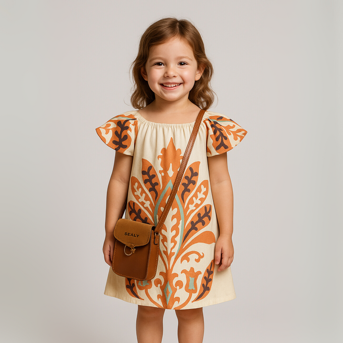 Tropical Isla Girls Linen Dress