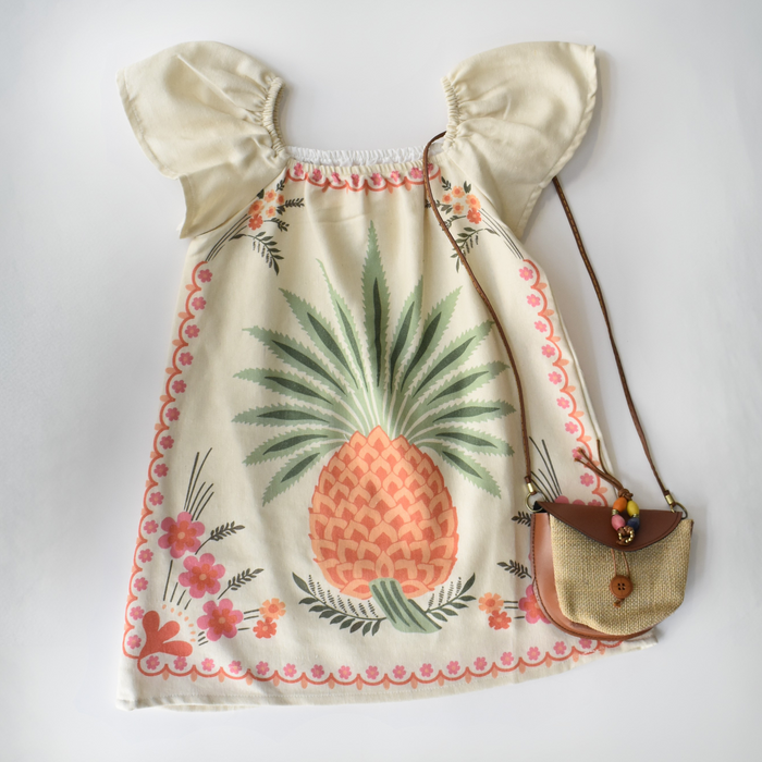 Tropical Isla Girls Linen Dress