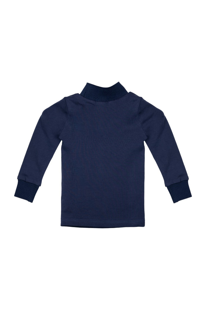 Turtleneck with Label Navy