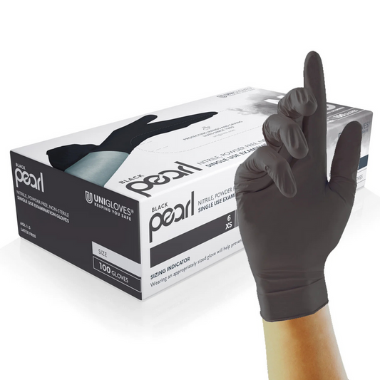 Unigloves Black Nitrile Powder Free Gloves Small