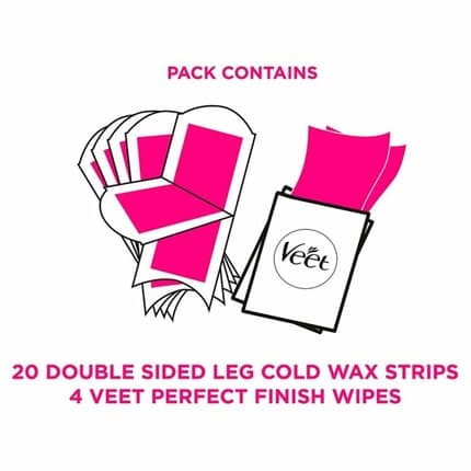 Veet Full Body 20 Wax Strip for Body and Legs Aloe Vera Long-Lasting Smoothness