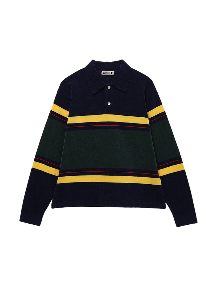 velvet touch KNIT polo shirt