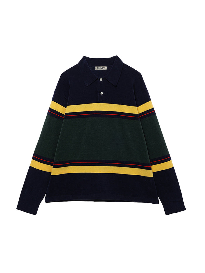 velvet touch KNIT polo shirt