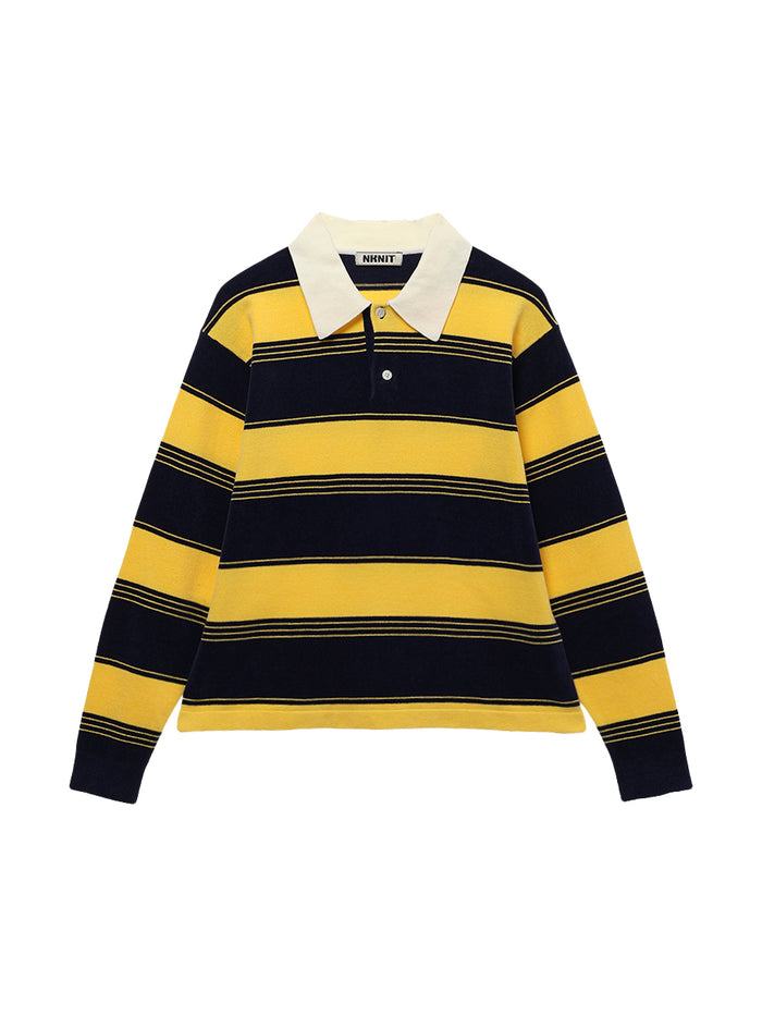 velvet touch KNIT polo shirt