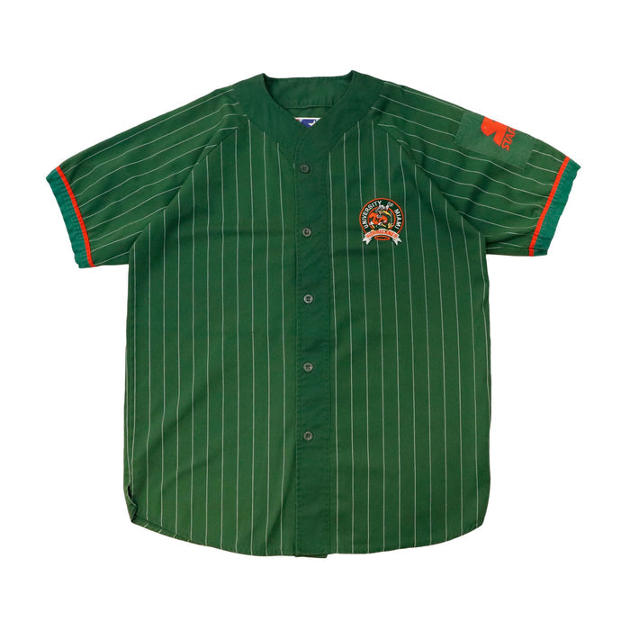 Vintage Starter University of Miami Pinstripe Baseball Jersey Size L