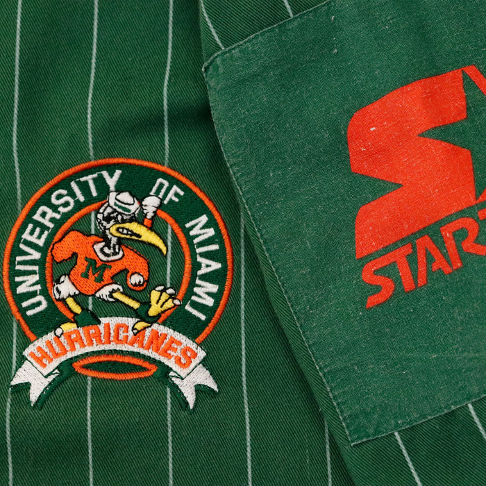 Vintage Starter University of Miami Pinstripe Baseball Jersey Size L