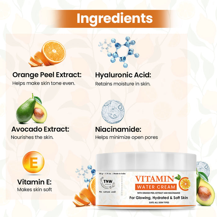Ingredients Vitamin C Water Cream for Hydrated Skin