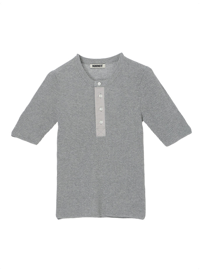 waffle henry neck KNIT