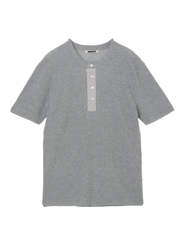 waffle henry neck KNIT