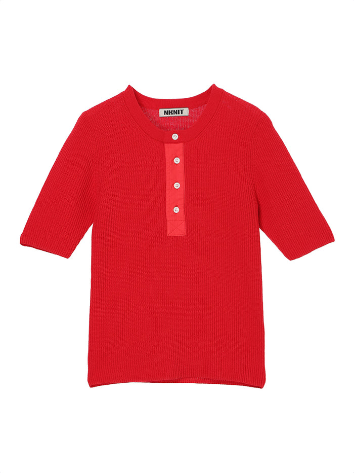 waffle henry neck KNIT