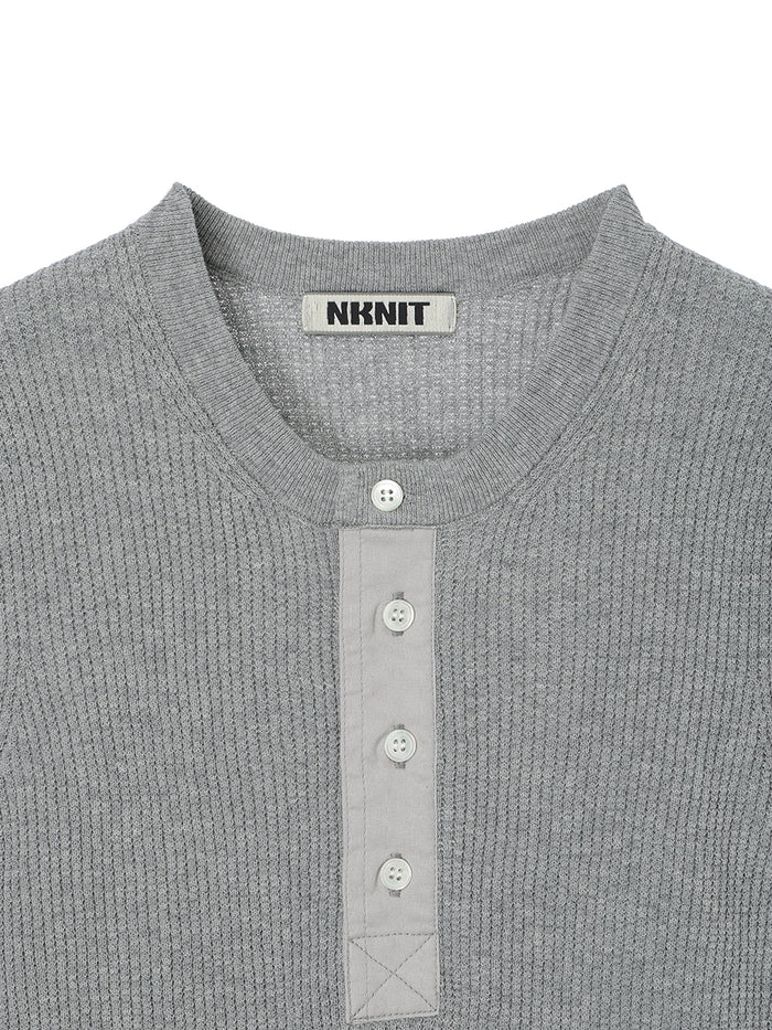waffle henry neck KNIT