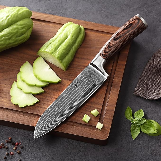 Wakoli EDIB 2-Piece Santoku Knife Set, 67-Layer Damascus Steel, VG10 Core