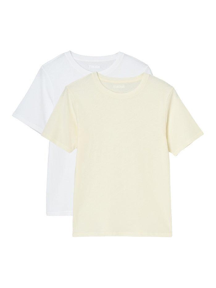 washed cotton t-shirt  2 pcses set
