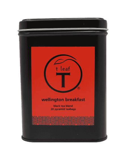 Wellington breakfast pyramids Pyramid foil pouch 50s side view | pyramid tea bags New Zealand | t leaf T