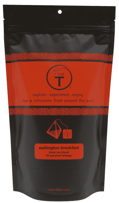 Wellington breakfast pyramids Pyramid pouch 200s detail view | pyramid tea bags New Zealand | t leaf T