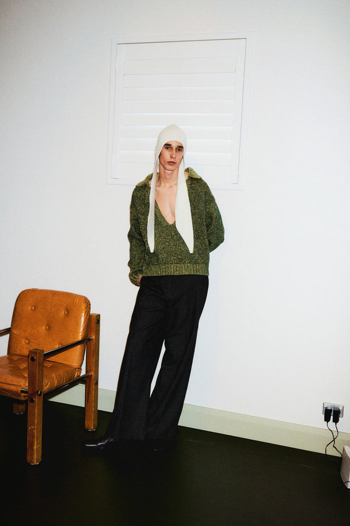 wool KNIT muffler cap