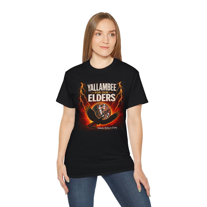 Yallambee for Our Elders Tee — Indigenous Support Eagle Graphic T-Shirt