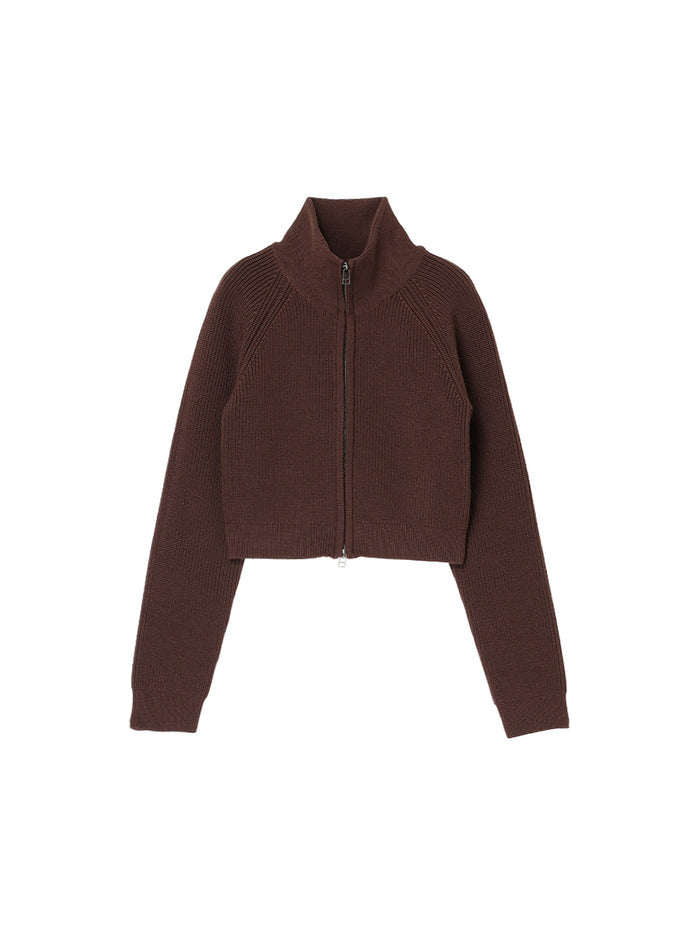 zip-up high neck KNIT【mini】