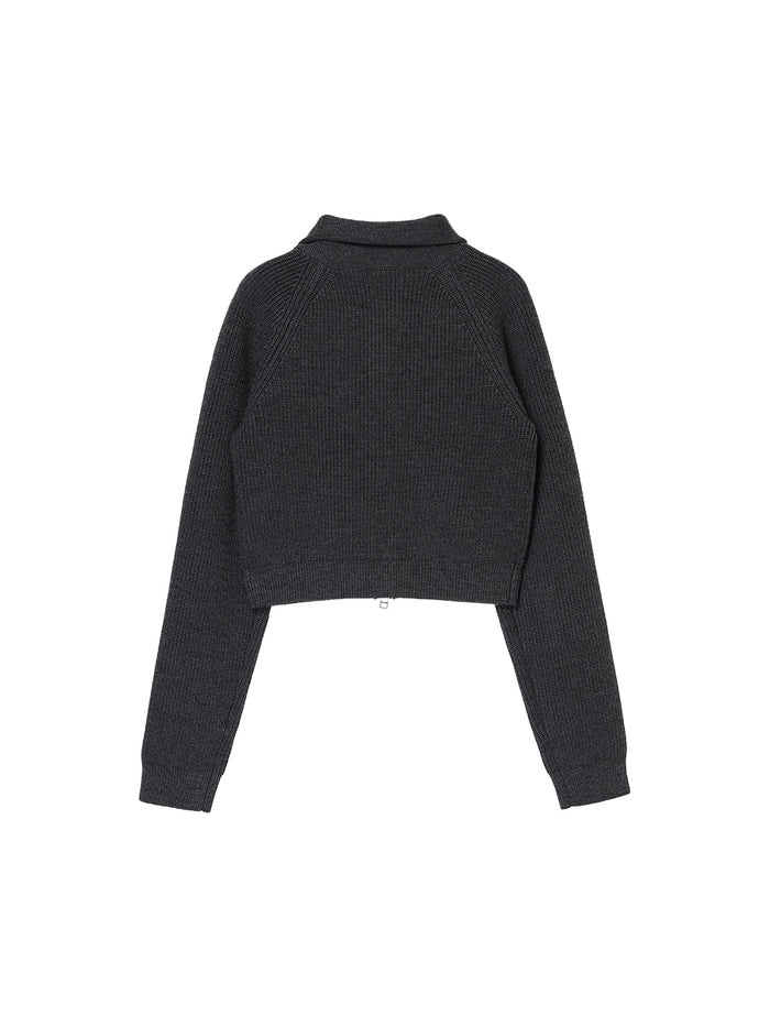 zip-up high neck KNIT【mini】