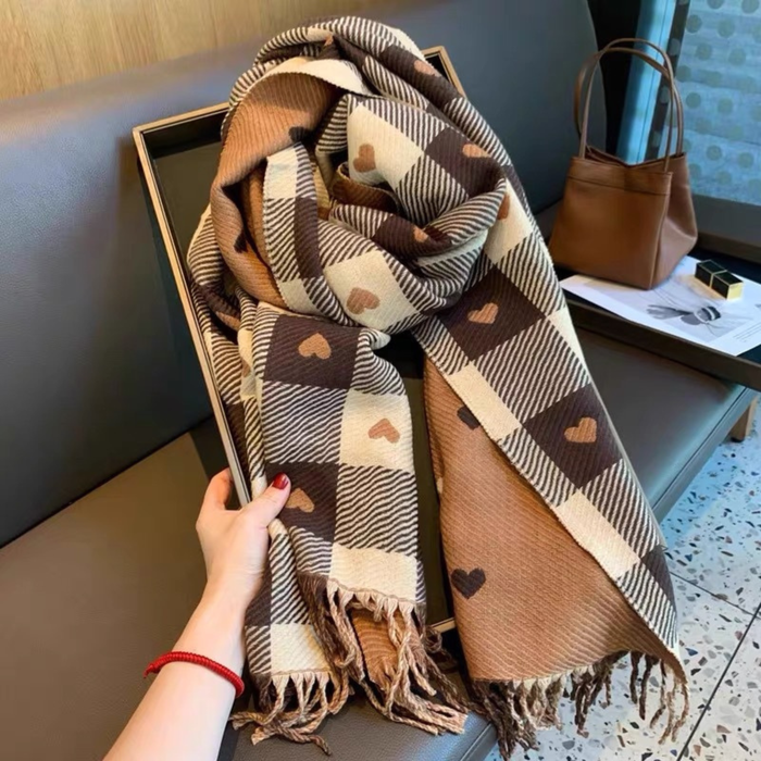 ZOLANI™ | Comfy Warm Plaid Double Side Tassel Scarf